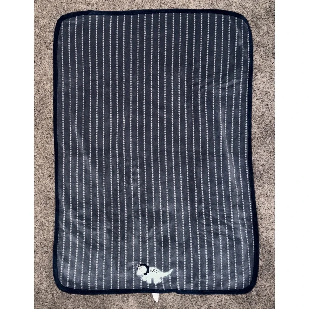 Parents Choice Dinosaur Baby Blanket Blue Green Arrow Triangle 30x40